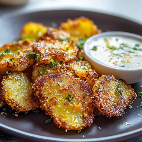 Enjoy crispy smashed potatoes with a zesty lemon garlic yogurt dip! A perfect appetizer or side dish that’s easy to make and delicious. Sliced Potatoes Appetizer, Smashed Potatoes With Dip, Ultra Crispy Smashed Potatoes, Smashed Greek Potatoes, Smash Baby Potatoes, Smashed Golden Potatoes In Oven, Smashed Yukon Gold Potatoes, Smashed Crispy Potatoes, Smashed Little Potatoes