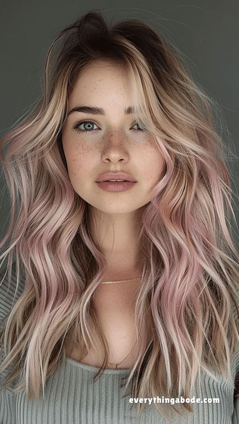 40+ Gorgeous Pink Hairstyle Ideas You Can Copy Right Now Hair Color For Pale Pink Skin, Light Dusty Pink Hair, Pink Medium Length Hair, Blonde Pink And Purple Hair, Ice Pink Hair, Hair Cut And Color Trends, Ash Blonde With Pink Highlights, Hair Color Ideas For Blondes With Color, Pink And Dark Blonde Hair