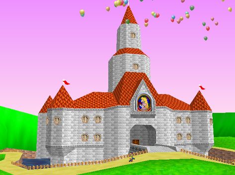 print & frame peach's castle, sm64 Peaches Castle, Minecraft Castle Layout, Super Mario Castle, Princess Peach Castle, Mario Castle, Mario Kart Ds, Castle Layout, Kingdom Castle, Mario Kart Wii