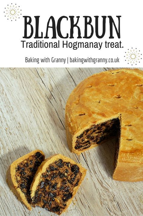 Traditional Scottish Black Bun! The perfect treat for Hogmanay/New Year. Yummy pastry filled with loads of fruit, nuts and spice. Happy Hogmanay, Scottish Desserts, Black Bun, Scottish Dishes, Welsh Recipes, British Cooking, Scottish Recipes, Irish Recipes, English Food