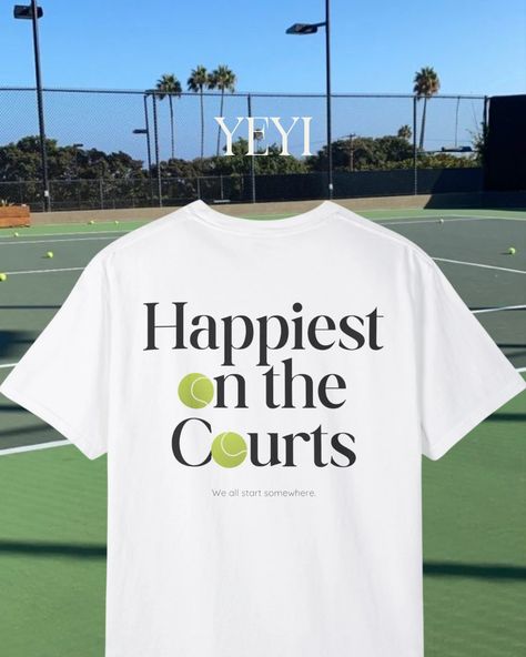 This shirt isn't just about winning, it's about the pure love of the sport. TENNIS SHIRT. GRAPHIC TEES. TENNIS AESTHETIC. TENNIS STYLE. SPORTY GIRL. TENNIS T-SHIRT Tennis Shirts Designs Ideas, Badminton Poster, Tennis Shirts Designs, Aesthetic Tennis, Tennis Graphic, Tennis Men, Tennis Aesthetic, Sporty Girl, Tennis Wear