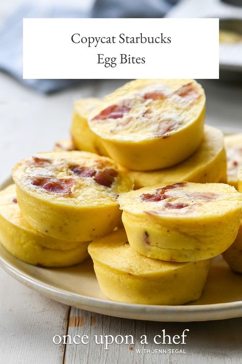 Egg Bites with Bacon & Gruyère Egg Bites With Bacon, Starbucks Egg Bites, Once Upon A Chef, Egg Bites Recipe, Carb Foods, Egg Bites, Breakfast Brunch Recipes, A Chef, Lost Weight