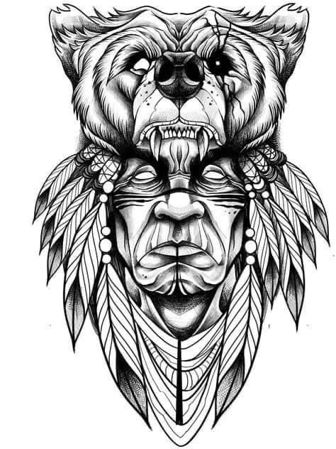 Indian Warrior Tattoo For Men, American Indian Tattoos For Men, Indian Tattoo Men, Native American Tattoo Drawings, Half Sleeve Tattoo Stencils For Men, Native American Warrior Tattoos, Native Indian Tattoos, Native American Tattoo Designs, Indian Tattoo Design