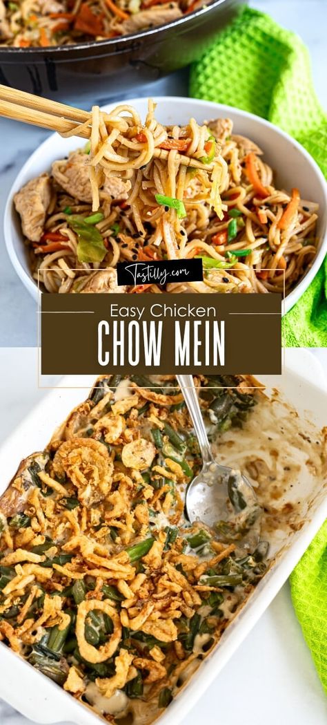 This easy chicken chow mein recipe is packed with fresh veggies, tender chicken, and a savory sauce. Ready in just 35 minutes! Mock Chow Mein, Easy Chicken Chow Mein, Chicken Chow Mein Recipe, Evening Food, Healthy Superbowl, Homemade Chinese Food, Chow Mein Recipe, Simple Family Meals, Asian Dinners