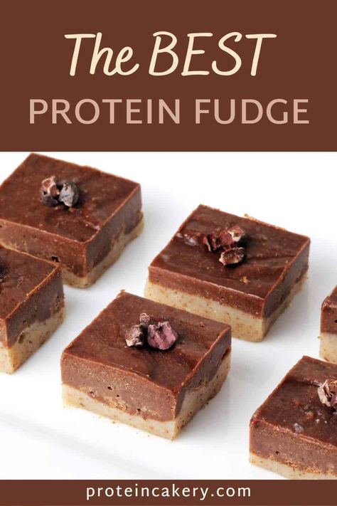 The BEST Protein Fudge Chocolate Protein Powder Recipes, Recipes With Protein Powder, Easy Protein Snacks, Protein Fudge, Protein Cakes, Protein Vegetarian Recipes, High Protein Dessert, Protein Dessert Recipes, Bake Healthy