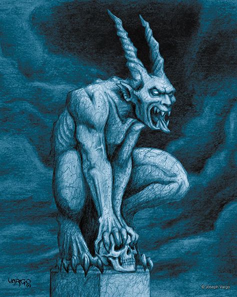 Gargoyles: Gothic Fantasy Artwork by Joseph Vargo Gargoyle Drawing, Joseph Vargo, Gargoyles Art, Gothic Gargoyles, Dark Visions, Fantasy Demon, Sweet Drawings, Bronze Hair, Modern Gothic