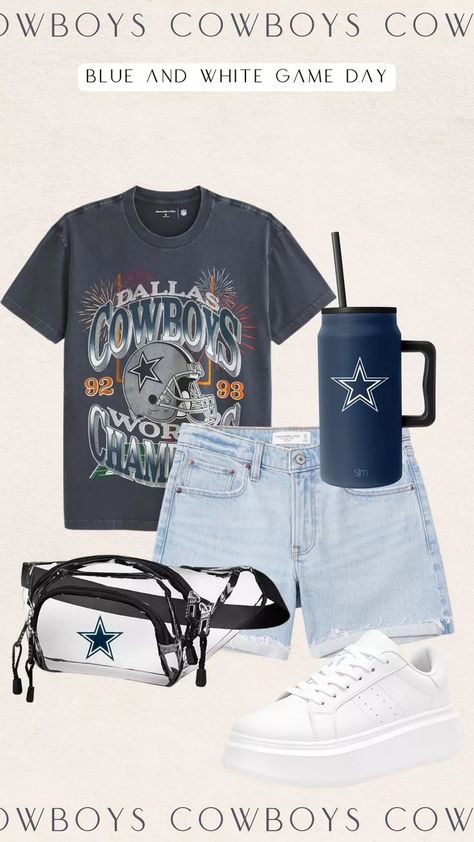 Dallas Cowboys Game Day, Dallas Outfit, Cowboys Game Day, Dallas Cowboys Outfits, Dallas Cowboys Game, Dallas Cowboys Women, Football Ideas, Cowboy Games, Football Game Outfit