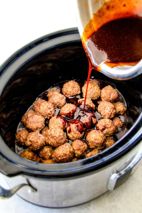 Tender juicy, sweet and spicy Slow cooker Korean Meatballs simmered in the most tantalizing sweet heat sauce that everyone goes crazy for! Perfect appetizer or delicious, easy meal with rice! Meatball Platter, Asian Meatballs Crockpot, Korean Meatballs Recipes, Sweet Heat Sauce, Mini Meatballs Recipe, Spicy Meatballs Recipe, Korean Meatballs, Sweet Meatballs, Meatball Recipes Crockpot