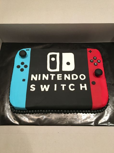 Nintendo Switch cake Nintendo Switch Cake, Nintendo Birthday Party, Nintendo Cake, Sully Cake, Birthday Cake Video, Mario Birthday Cake, Nintendo Party, Video Game Cakes, Video Games Birthday Party