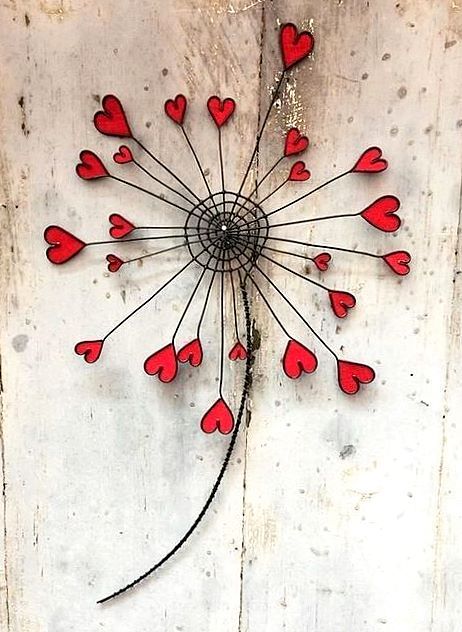 Sculptures Sur Fil, Copper Wire Art, Wire Art Sculpture, Fleurs Diy, Metal Tree Wall Art, Wire Flowers, Dandelion Flower, Deco Boheme, Stained Glass Flowers