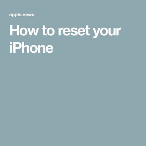 How to reset your iPhone Now And Then, Apple News, I Phone, No Matter How, Iphone 5, Ipad, Matter, Computer, Iphone