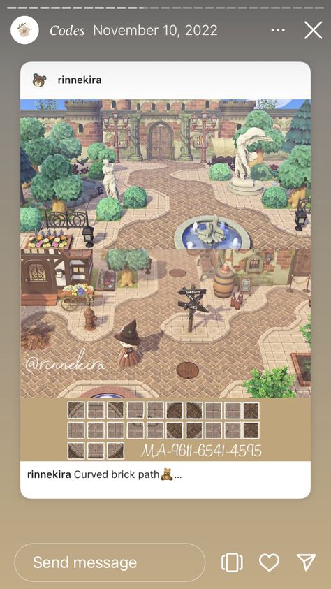 Cobblestone Acnh Code, Animal Crossing Sidewalk Pattern, Acnh Pavement, Animal Crossing Street Pattern, Path Code Acnh, Acnh Springcore Codes, Acnh Brick Path Design, Acnh Towncore, Acnh Citycore