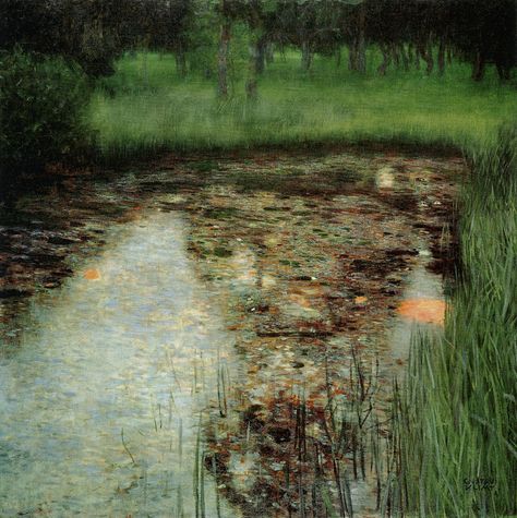 Gustav Klimt - The Marshy Pond Art Klimt, Gustav Klimt Art, Klimt Paintings, Klimt Art, William Ellis, Artwork Inspiration, Winter Sun, Paul Klee, A4 Poster