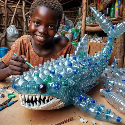 Animals Made Of Recycled Materials, Animals Out Of Plastic Bottles, Making Animals Out Of Recycled Materials, Waste Out Of Best, Ocean Animals Recycled Materials, Recycled Sea Creatures, Sea Creatures Recycled Materials, Uses For Plastic Bottles, Funny Pictures Of Animals