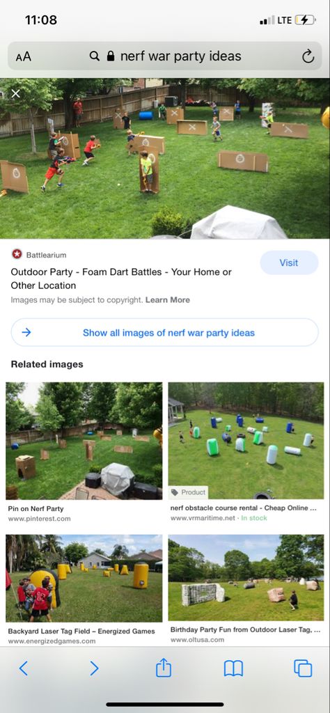 Backyard Laser Tag Course, Laser Tag Obstacles Diy, Obstacle Course Party, Dark Birthday, Kids Obstacle Course, Nerf Birthday Party, Nerf Party, Boy Stuff, Laser Tag