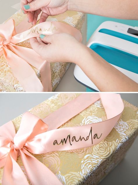 Cricut Ribbon Ideas, Cricut Machine Ideas, Cricut Wedding Projects, Diy Bridesmaid Gifts, Will You Be My Bridesmaid Gifts, Box Bridesmaid, Groomsmen Gift Box, Cricut Wedding, Wedding Gift Wrapping