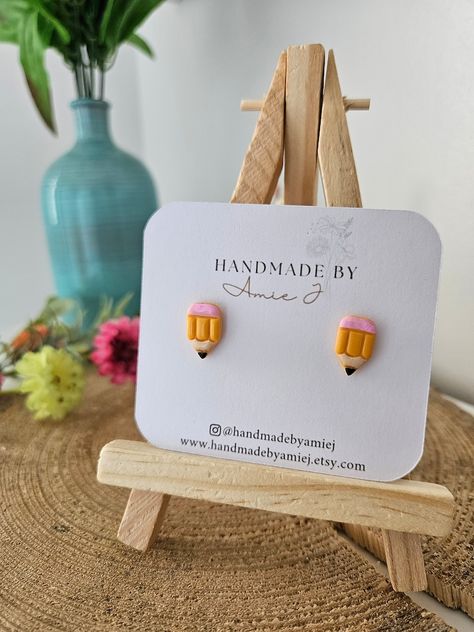 Pencil Studs teacher Gift - Etsy

Polymer clay earrings Matching Bookmarks, Graduating Teacher, The School, Teacher Gift, School Year, Polymer Clay Earrings, Jewelry Earrings Studs, Clay Earrings, Teacher Gifts