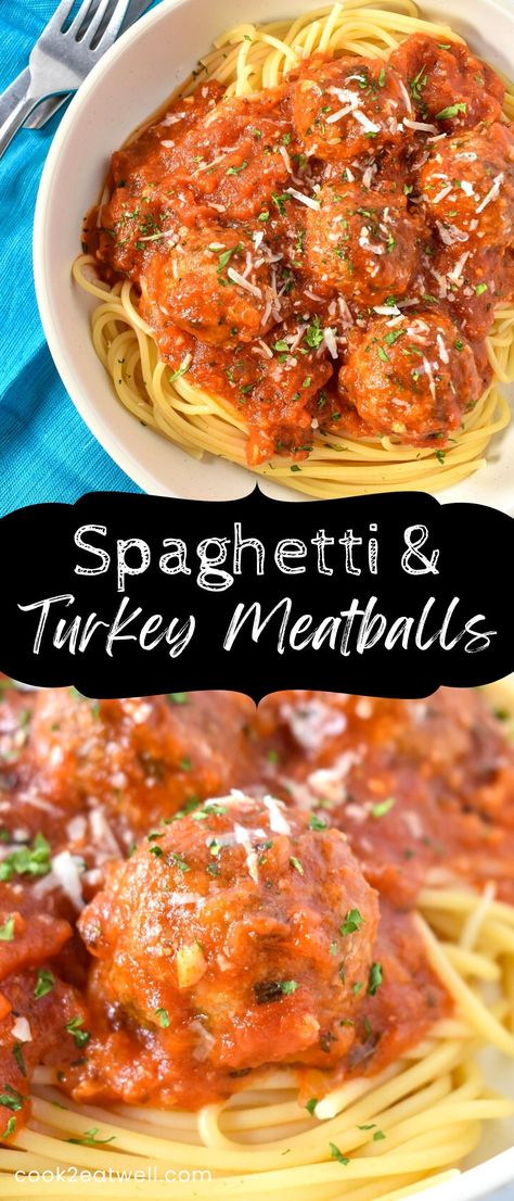 Turkey Meatballs And Sauce, Chicken Meatballs Spaghetti, Spaghetti Turkey Meatballs, Parmesan Turkey Meatballs, Meat Ball Spaghetti Recipe, Spaghetti And Turkey Meatball Recipes, Spaghetti With Turkey Meatballs, Turkey Meatballs For Spaghetti, Turkey Meatballs With Pasta