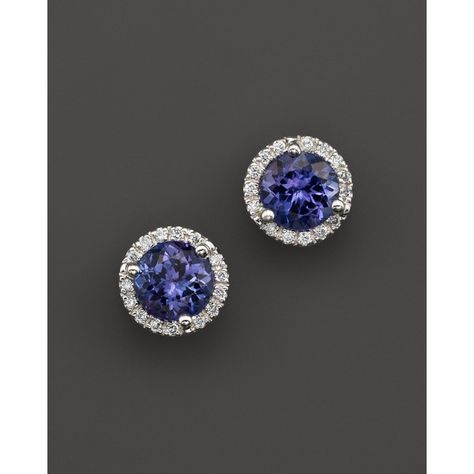 Tanzanite Studs, Halo Diamond Earrings, Halo Stud Earrings, Tanzanite Earrings, White Gold Earrings Studs, Tanzanite Diamond, Halo Earrings Studs, White Gold Earrings, Exclusive Jewelry