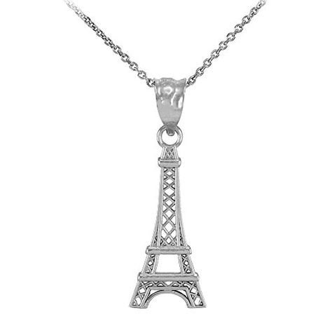 925 Sterling Silver Paris Eiffel Tower Charm Necklace 22 ** Check this awesome product by going to the affiliate link Amazon.com at the image. Eiffel Tower Jewelry, Wedding Accessories For Bride, Travel Charms, Silver Jewelry Necklace, Paris Eiffel Tower, Charm Pendant Necklace, White Gold Jewelry, Jewelry Display, Metal Necklaces