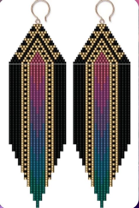 Brickstitch Earring Patterns, Bead Jewelry Tutorials, Bead Jewelry Patterns, Delica Beaded Earrings, Brick Stitch Earrings Pattern, Patterns For Bracelets, Seed Bead Jewelry Tutorials, Mirror Earrings, Beautiful Beaded Earring