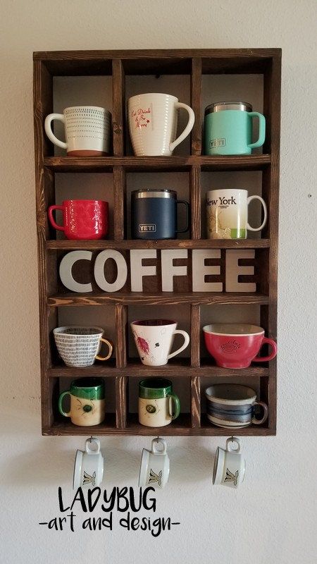 Tea Rack, Coffee Cup Storage, Coffee Mug Display, Mug Storage, Cubby Hole, Coffee Holder, Coffee Cup Holder, Mug Display, Coffee Nook