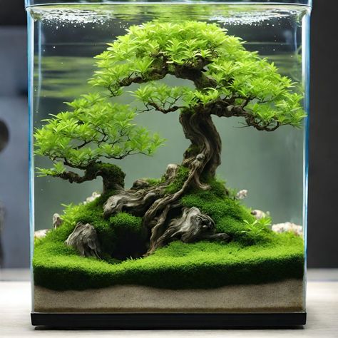 Step beyond traditional aquascaping with our blog on bonsai tree aquarium ideas. Learn how to incorporate miniature trees into your aquarium design for an extraordinary visual experience. Visit our blog to uncover the techniques and inspiration you need to create a breathtaking bonsai aquarium. Bonsai Tree Fish Tank, Bonsai Fish Tank, Bonsai Tree Aquascape, Aquarium Bonsai Aquascaping, Japanese Aquascape, Aqua Scape Ideas, Aquarium Design Fish Tanks, Tree Aquascape, River Aquascape