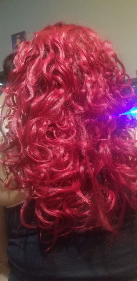 I do my own hair about 4x a yr. Long Pink Curly Hair, Dark Pink Hair Curly, Curly Hot Pink Hair, Bright Pink Curly Hair, Dark Pink Curly Hair, Hot Pink Curly Hair, Pink Hair Curly, Wavy Pink Hair, Pink Wavy Hair