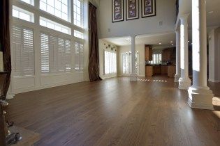 Red Oak Stained Bona Medium Brown Stained Red Oak Floors, Stain On Red Oak, Oak Floor Living Room, Red Oak Wood Floors, Oak Floor Stains, Floor Stain Colors, Wood Floor Stain Colors, European White Oak Floors, Red Oak Hardwood Floors