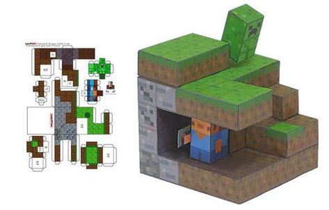 [Offtopic]  Recortable de Minecraft Minecraft 3d Papercraft, Minecraft Papercraft Printables, Minecraft Tv, Underground Cavern, Minecraft Templates, Minecraft Papercraft, 3d Printing Toys, Minecraft Printables, Minecraft Birthday Party