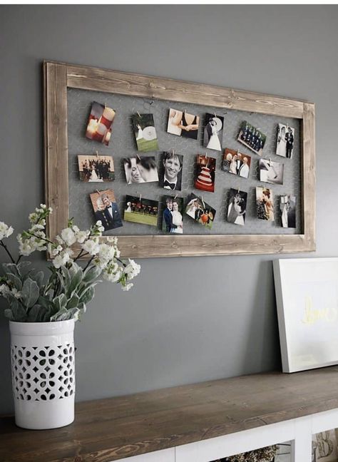 Picture Frame Ideas, Diy Picture Frame, Frame Ideas, Diy Picture Frames, Wooden Photo Frames, Decoration Photo, Diy Picture, Photo Holders, Photo On Wood