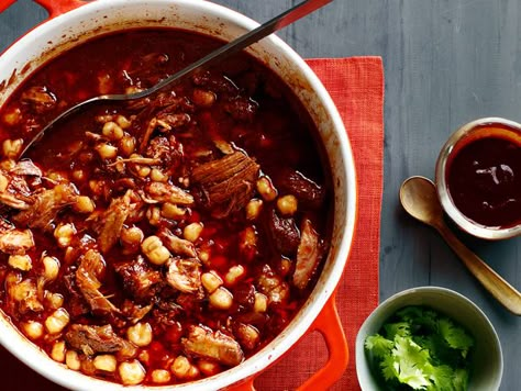 Posole Rojo recipe from Food Network Kitchen via Food Network Posole Rojo Recipe, Stocked Freezer, Pulled Turkey, Brunswick Stew, Soups Stews Chilis, Soup And Stew, Frozen Meals, Stew Recipes, Southern Living