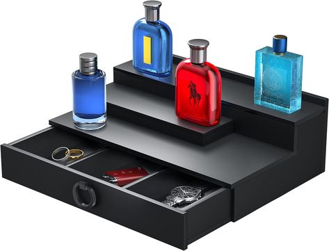 Elevate your fragrance collection with our stylish Cologne Stand. Organize and showcase your signature scents in one sleek spot. The perfect addition to your vanity or dressing area. #CologneStand #FragranceOrganization #GroomingEssentials Cologne Shelf, Cologne Tray, Cologne Organizer For Men, Cologne Display, Cologne Organizer, Mens Room Decor, Perfume Organizer, Cologne Bottles, Stand Shelf