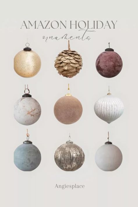 Deck the Halls with Joy! Explore Amazon's Enchanting Christmas Decorations and Make Your Holidays Shine Brighter than Ever. 🎄✨ #Christmas #founditonamazon #christmasdecor #BestChristmasdecor #Ornaments #CommissionsEarned Modern Artisanal Decor, Muted Christmas Ornaments, Natural Colors Christmas Tree, Christmas Trees Neutral, Target Ornaments Trees, Studio Mcgee Christmas Ornaments, Earthy Christmas Tree Ornaments, 2023 Christmas Trees Trends, Christmas Tree Ornament Sets