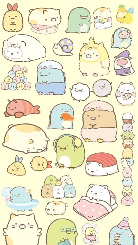 Sumiko Gurashi, Duck Wallpaper, Animal Doodles, Kawaii Illustration, Sumikko Gurashi, Beautiful Barbie Dolls, Cute Kawaii Drawings, Kawaii Doodles, Coloring Book Art