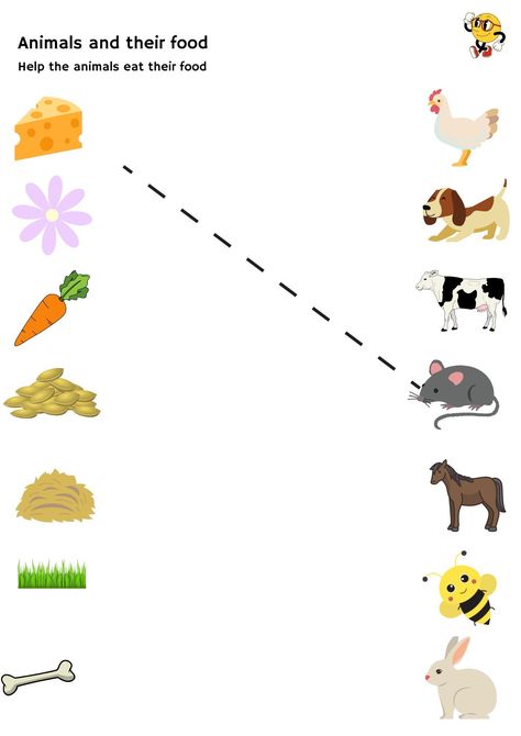 Different Types Of Food, Alphabet Activities Kindergarten, Preschool Activities Printable, Animal Activities For Kids, Preschool Fine Motor Activities, English Activities For Kids, Animal Worksheets, Pattern Activities, Kids Worksheets Preschool