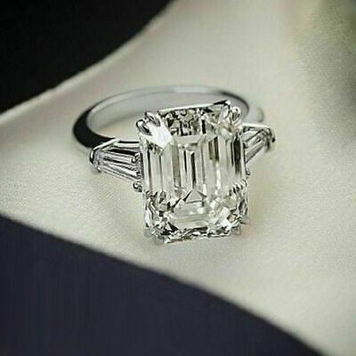 Double Diamond Ring, Emerald Cut Diamond Engagement, Emerald Cut Diamond Ring, Emerald Cut Rings, Emerald Cut Diamond, Dream Engagement Rings, Emerald Engagement, Three Stone Engagement, Engagement Ring Cuts