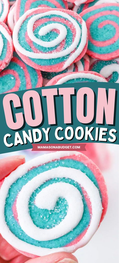 Yummy Party Desserts, Cotton Candy Brownies, Cotton Candy Marshmallow Recipe, Easy Homemade Dessert Ideas, East Foods To Make, Easy Treats To Make 3 Ingredients, Unique Cookie Recipes Easy, Good Looking Food Recipes, Cute Cookies To Make