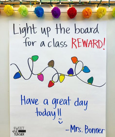 Display this on the board or anchor chart for your substitute to fill in while you’re away! Great behavior management tool! Christmas Classroom Ideas, Classroom Christmas Door, Door Decor Classroom, Classroom Christmas Activities, Classroom Incentives, Christmas Door Decor, Incentive Chart, Classroom Christmas, Holiday Classroom