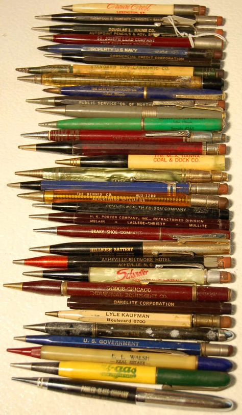 vintage advertising pens Vintage Pencil, Mechanical Pen, Vintage Pens, Journal Writing Prompts, Studying Inspo, Mechanical Pencils, Pen And Paper, Journal Writing, Fountain Pen