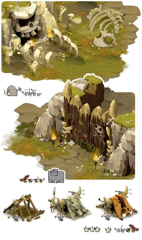 Rocks perspective Dofus_ConceptArts_BlackLiliPute_2: 3d Karakter, Props Concept, 2d Game Art, Isometric Art, Guild Wars, Game Resources, Game Concept Art, Scene Design, Concept Art Drawing