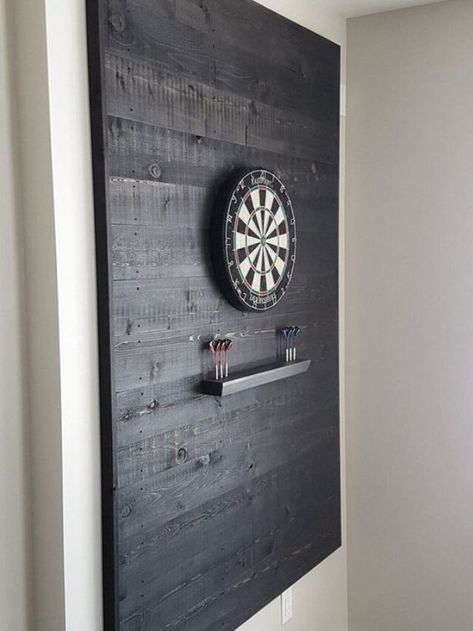 Game Room In Basement, Basement Game Room Ideas, Basement Game Room, Dart Board Wall, Game Room Ideas, Basement Games, Home Bar Rooms, Game Room Wall Art, Wall Game