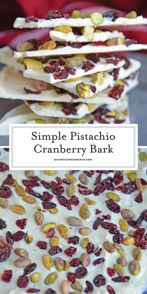 Cranberry Bark White Chocolate, Cranberry Pistachio Bark, Cranberry Bark, Pistachio Bark, Christmas Bark Recipes, Sour Cream Chocolate Cake, Bark Recipes, Crunchy Snacks, White Chocolate Bark