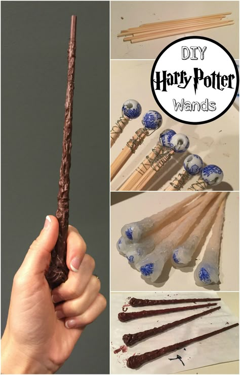 DIY Harry Potter Wands - Chopsticks, Wire, Beads, Hot Glue, Paint Gothic Harry Potter Wedding, Harry Potter Bachelorette Party Favors, Harry Potter Homecoming Theme, Make Harry Potter Wands, Wands Diy, Diy Wands, Harry Potter Motto Party, Diy Harry Potter Wands, Harry Potter Weihnachten