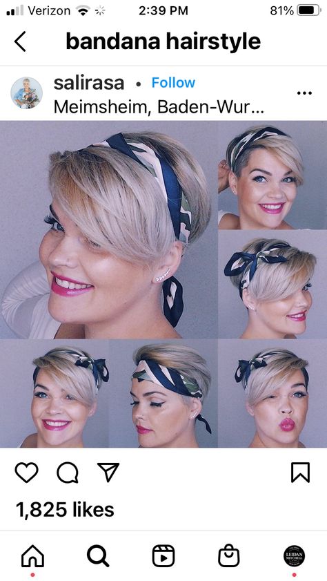 Upstyles For Short Hair, Short Cropped Hair, Headbands For Short Hair, Funky Short Hair, Long Hair Images, Crop Hair, Beauty Makeover, Crimped Hair, Bandana Hairstyles