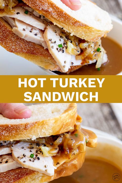 Turkey French Dip Sandwich, Hot Turkey Sandwich Recipes, Hot Turkey Sandwich, Turkey Sandwich Recipes, Awesome Sandwiches, Hot Turkey Sandwiches, Turkey Meals, Turkey Sandwiches Recipes, Hot Sandwiches