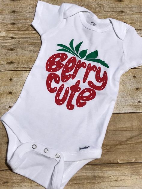 Berry Cute Onesie - white Baby Onesies Diy, Cute Onesie, Cricut Baby, Baby Sleep Problems, Boy Onesie, Baby Boy Onesies