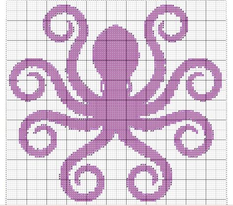 Octopus Alpha Pattern, Octopus Sewing, Octopus Cross Stitch, Graph Patterns, Giant Squid, X Stitch, Perler Bead Art, Adobe Acrobat, Alpha Patterns