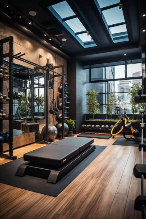 Black Home Gym, Home Gym Ideas, Home Gym Inspiration, Small Home Gym, Wellness Room, India House, Gym Setup, Gym Room At Home, Gym Interior