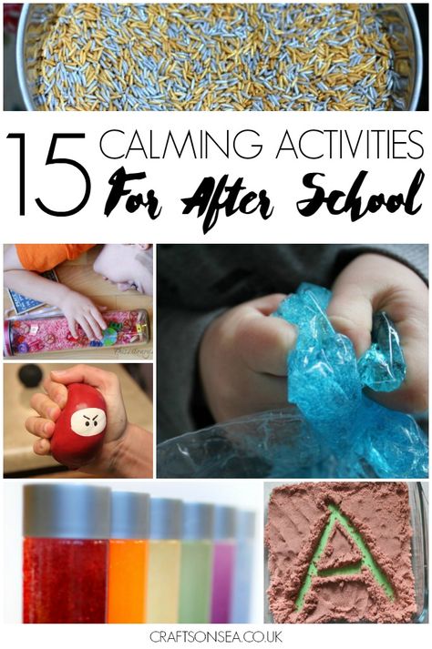 These tried and tested calming activities for after school are great for children or toddlers that need to wind down at the end of the day. School Aftercare Ideas, Aftercare Ideas, After School Club Activities, Calming Art, School Age Activities, Morning Activities, Quiet Time Activities, Busy Boxes, Calming Activities